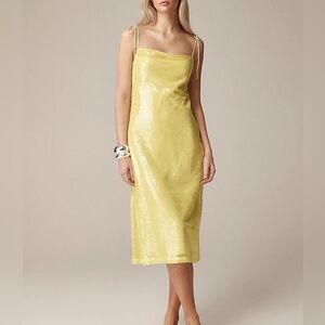 NWT Anna October Yellow Sequin Slip Dress